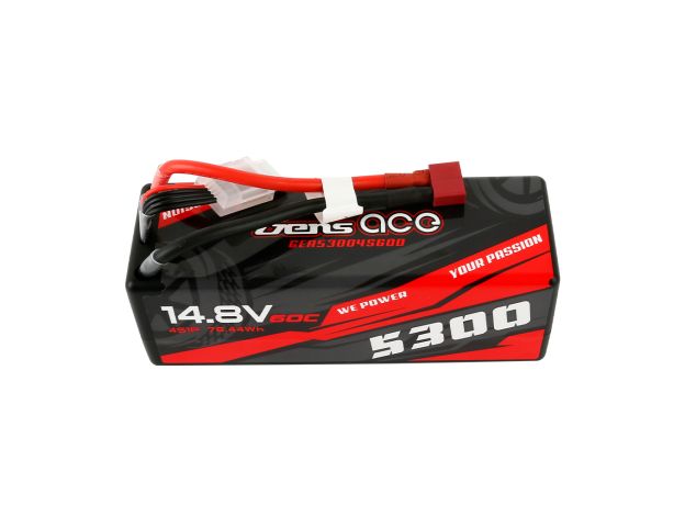 Gens ace 5300mAh 4S 60C 14.8V LiPo Batarya | Sert Kasalı | Deans Konnektör | Car Classic (Non-G-Tech)