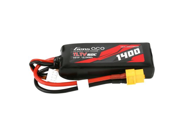 Gens ace 1400mAh 3S 60C 11.1V LiPo Batarya | XT60 Konnektör | Car Classic (Non-G-Tech)