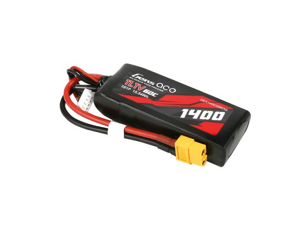 Gens ace 1400mAh 3S 60C 11.1V LiPo Batarya | XT60 Konnektör | Car Classic (Non-G-Tech)