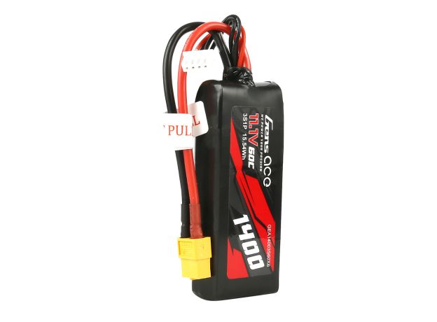 Gens ace 1400mAh 3S 60C 11.1V LiPo Batarya | XT60 Konnektör | Car Classic (Non-G-Tech)