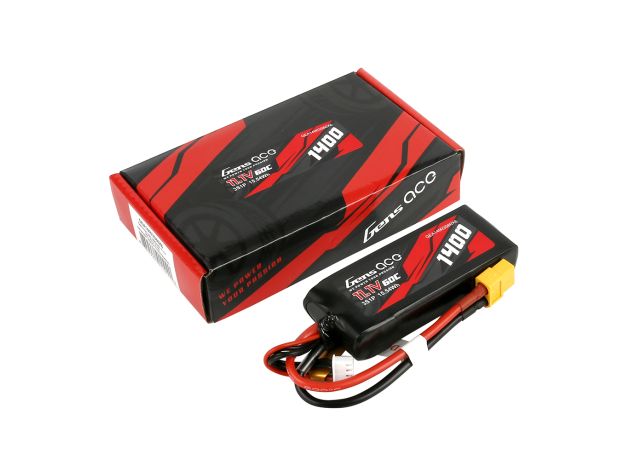 Gens ace 1400mAh 3S 60C 11.1V LiPo Batarya | XT60 Konnektör | Car Classic (Non-G-Tech)