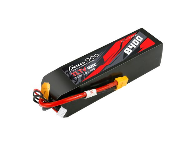 Gens ace 8400mAh 3S 60C 11.1V LiPo Batarya | XT60 Konnektör | Car Classic (Non-G-Tech)