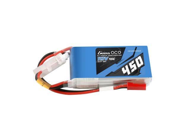Gens ace 450mAh 3S 45C 11.1V LiPo Batarya | JST-SYP Konnektör | Air Classic (Non-G-Tech)