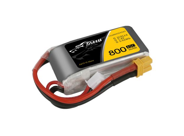 Tattu 800mAh 2S 45C 7.4V LiPo Batarya | XT30 Konnektör | FPV Classic