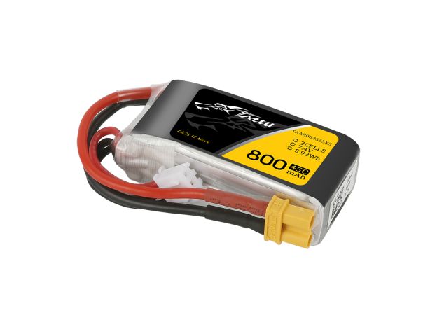 Tattu 800mAh 2S 45C 7.4V LiPo Batarya | XT30 Konnektör | FPV Classic