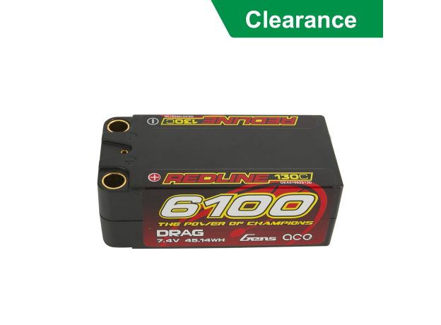 Gens ace 6100mAh 2S 130C 7.4V Shorty LiPo Batarya | 8.0mm bullet | Kırmızıline 1.0