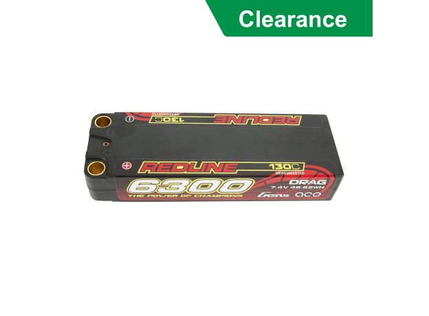 Gens ace 6300mAh 2S 130C 7.4V LiPo Batarya | 8.0mm bullet | Kırmızıline 1.0