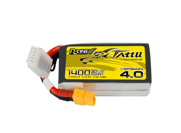 Tattu 1400mAh 4S 130C 14.8V LiPo Batarya | XT60 Konnektör | R-Line 4.0