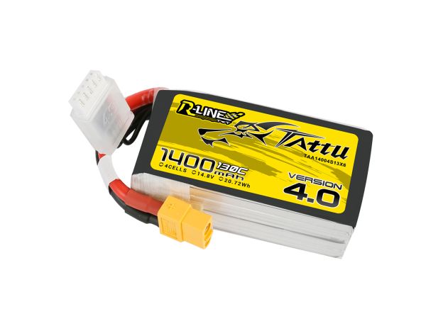 Tattu 1400mAh 4S 130C 14.8V LiPo Batarya | XT60 Konnektör | R-Line 4.0