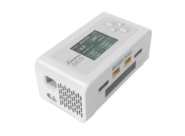 Gens ace iMars Dual Akıllı Şarj Cihazı | AC 200W / DC 300W×2 | 15A | 1-6S | 2 Kanallı | Beyaz