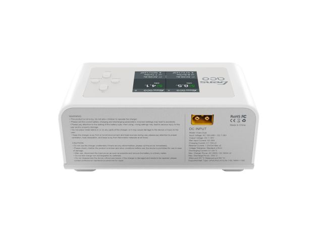 Gens ace iMars Dual Akıllı Şarj Cihazı | AC 200W / DC 300W×2 | 15A | 1-6S | 2 Kanallı | Beyaz