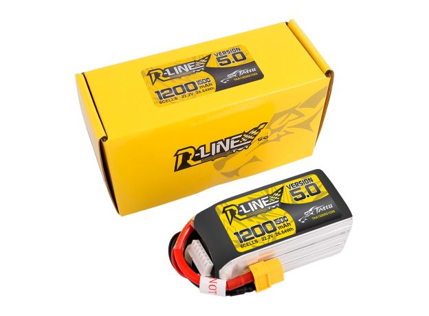 Tattu 1200mAh 6S 150C 22.2V LiPo Batarya | XT60 Konnektör | R-Line 5.0