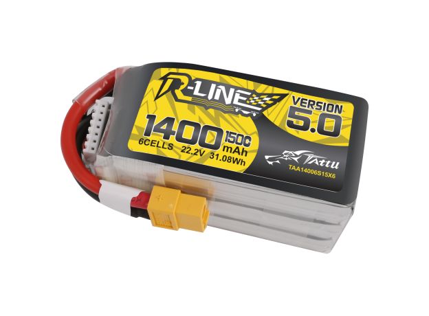 Tattu 1400mAh 6S 150C 22.2V LiPo Batarya | XT60 Konnektör | R-Line 5.0