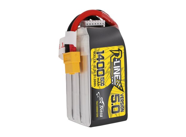 Tattu 1400mAh 6S 150C 22.2V LiPo Batarya | XT60 Konnektör | R-Line 5.0