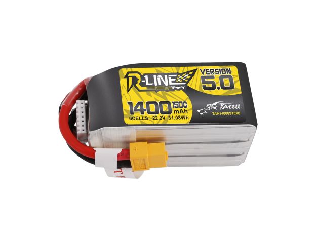 Tattu 1400mAh 6S 150C 22.2V LiPo Batarya | XT60 Konnektör | R-Line 5.0