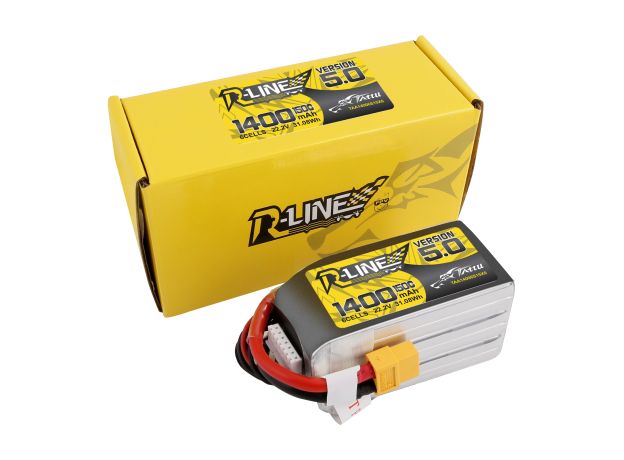 Tattu 1400mAh 6S 150C 22.2V LiPo Batarya | XT60 Konnektör | R-Line 5.0