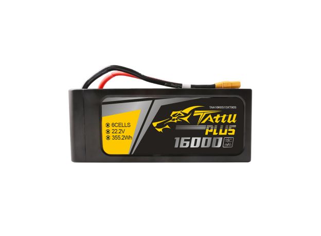 Tattu 16000mAh 6S 15C 22.2V Smart LiPo Batarya | XT90-S Konnektör | Tattu Plus