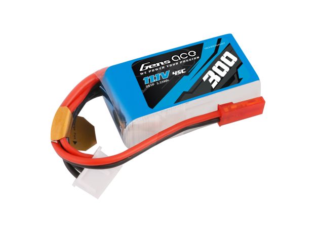 Gens ace 300mAh 3S 45C 11.1V LiPo Batarya | JST Konnektör | Air Classic (Non-G-Tech)