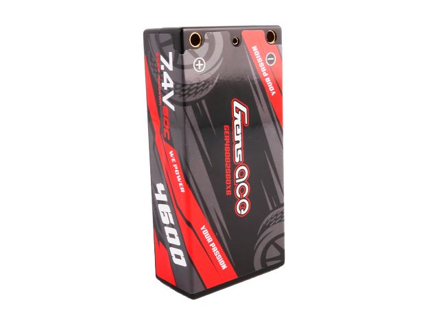 Gens ace 4600mAh 2S 60C 7.4V Shorty LiPo Batarya | Sert Kasalı | 4.0mm bullet to XT60 Konnektör | Car Classic