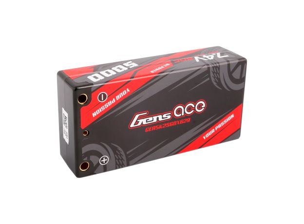 Gens ace 5000mAh 2S 60C 7.4V LiPo Batarya | Sert Kasalı | 4.0mm bullet to XT60 Konnektör | Car Classic