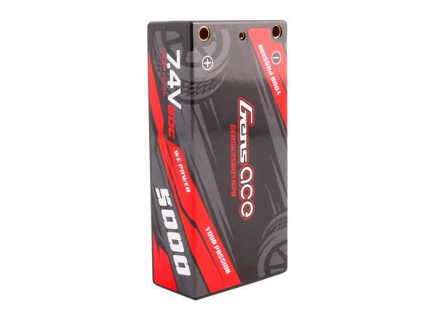 Gens ace 5000mAh 2S 60C 7.4V LiPo Batarya | Sert Kasalı | 4.0mm bullet to XT60 Konnektör | Car Classic