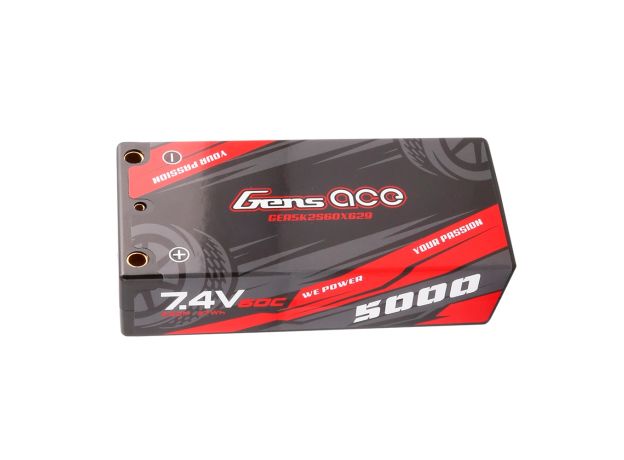 Gens ace 5000mAh 2S 60C 7.4V LiPo Batarya | Sert Kasalı | 4.0mm bullet to XT60 Konnektör | Car Classic
