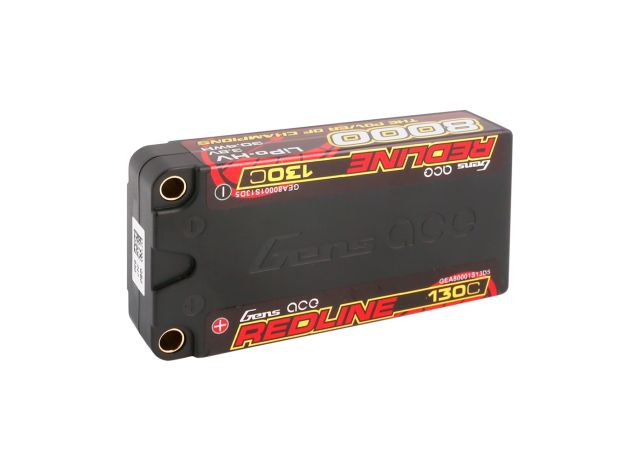 Gens ace 8000mAh 1S 130C 3.8V(HV) Shorty LiPo Batarya | 5.0mm bullet | Kırmızıline 1.0