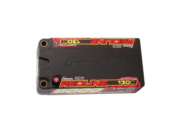 Gens ace 8000mAh 1S 130C 3.8V(HV) Shorty LiPo Batarya | 5.0mm bullet | Kırmızıline 1.0