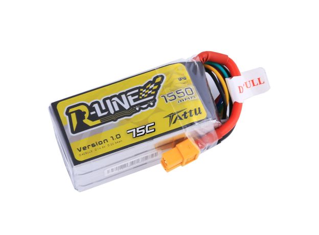 Tattu 1550mAh 4S 75C 14.8V LiPo Batarya | XT60 Konnektör | R-Line 1.0