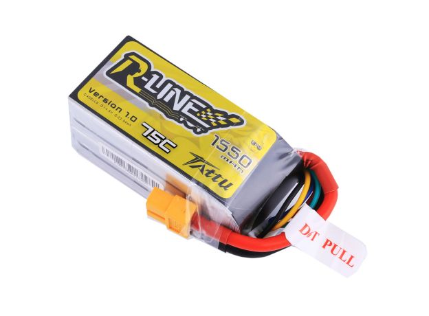 Tattu 1550mAh 4S 75C 14.8V LiPo Batarya | XT60 Konnektör | R-Line 1.0
