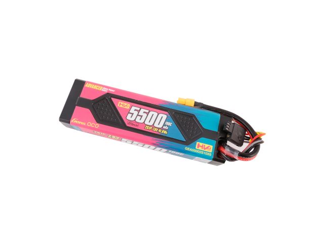 Gens ace 5500mAh 2S 100C 7.6V(HV) LiPo Batarya | Sert Kasalı | XT60 Konnektör | Advanced