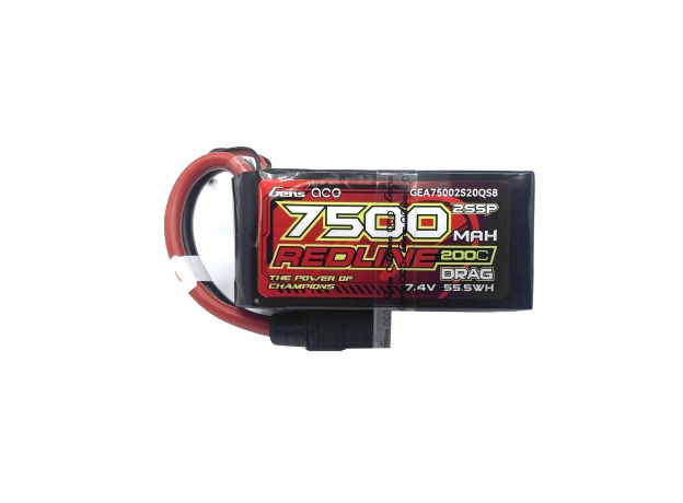 Gens ace 7500mAh 2S 200C 7.4V LiPo Batarya | QS8 Konnektör | Kırmızıline 1.0
