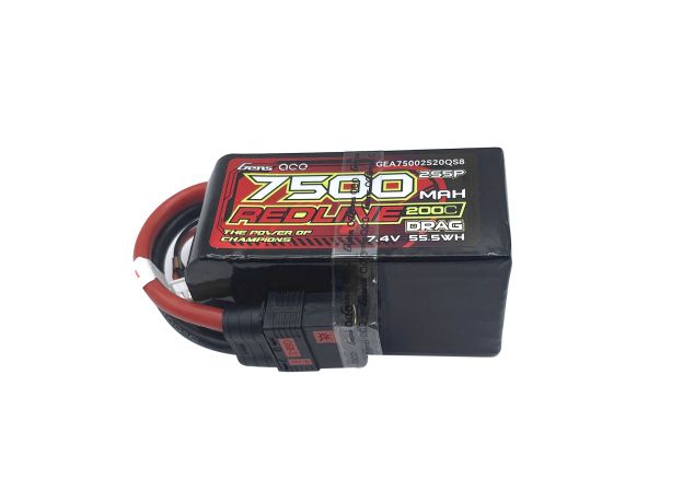 Gens ace 7500mAh 2S 200C 7.4V LiPo Batarya | QS8 Konnektör | Kırmızıline 1.0