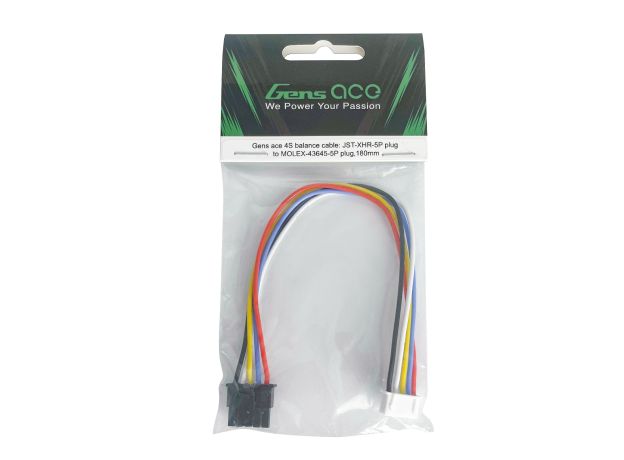 4S balance cable: JST-XHR-5P to MOLEX-43645-5P, 180mm