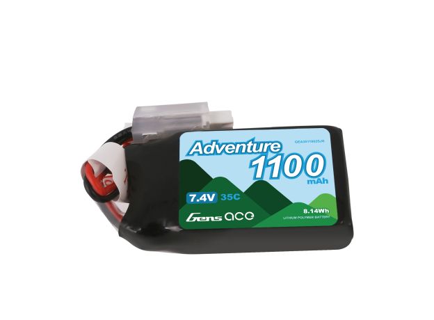 Gens ace 1100mAh 2S 35C 7.4V LiPo Batarya | JST-PHR Konnektör | Adventure (Non-G-Tech)