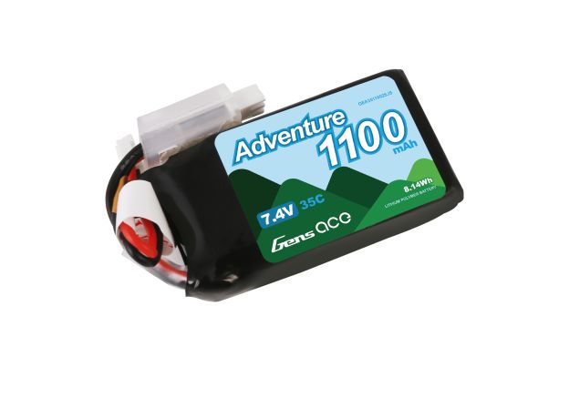 Gens ace 1100mAh 2S 35C 7.4V LiPo Batarya | JST-PHR Konnektör | Adventure (Non-G-Tech)
