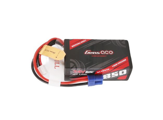 Gens ace 850mAh 2S 60C 7.4V LiPo Batarya | EC2 Konnektör | Car Classic (Non-G-Tech)