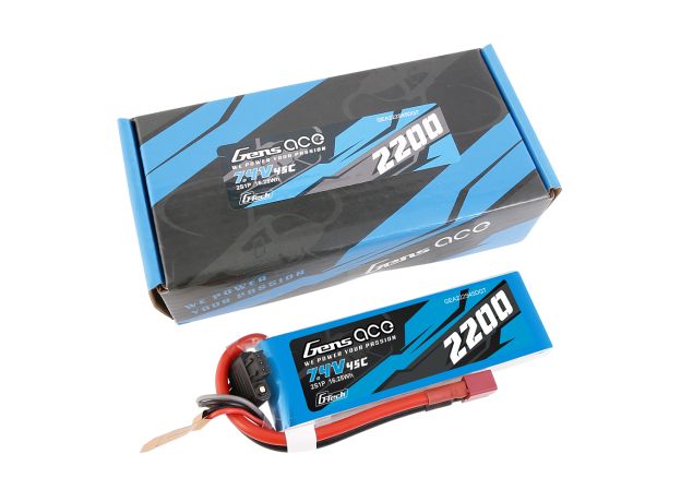 Gens ace 2200mAh 2S 45C 7.4V LiPo Batarya | Deans Konnektör | Air Classic