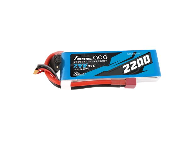 Gens ace 2200mAh 2S 45C 7.4V LiPo Batarya | Deans Konnektör | Air Classic