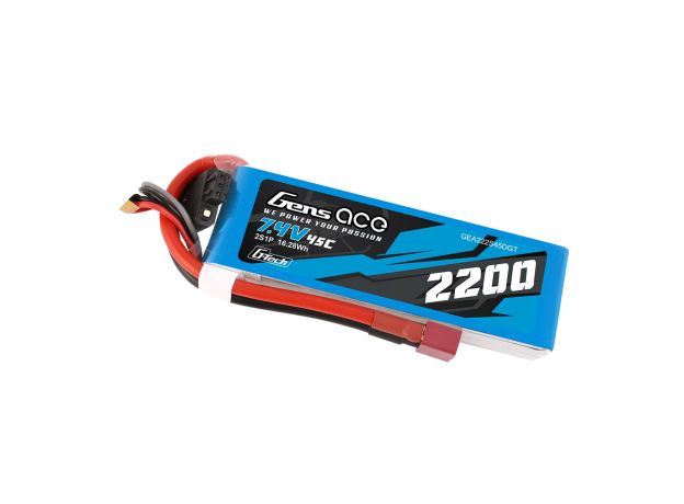 Gens ace 2200mAh 2S 45C 7.4V LiPo Batarya | Deans Konnektör | Air Classic