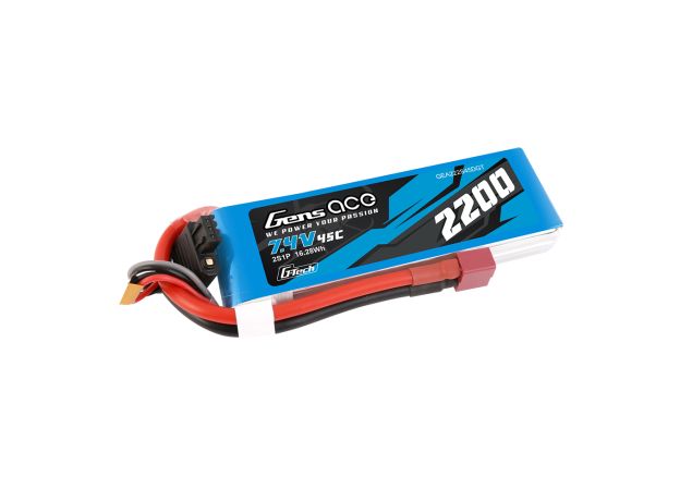 Gens ace 2200mAh 2S 45C 7.4V LiPo Batarya | Deans Konnektör | Air Classic