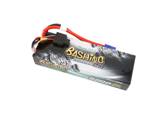 Gens ace 5200mAh 2S 35C 7.4V LiPo Batarya | Sert Kasalı | EC3 Konnektör | Bashing