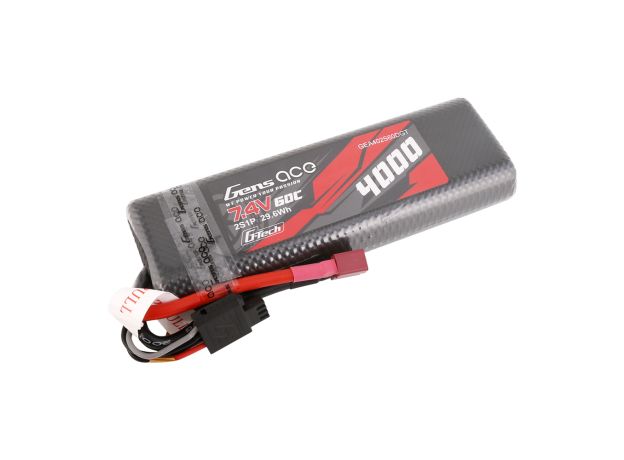 Gens ace 4000mAh 2S 60C 7.4V LiPo Batarya | Sert Kasalı | Deans Konnektör | Car Classic