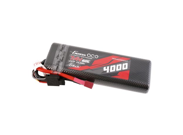 Gens ace 4000mAh 2S 60C 7.4V LiPo Batarya | Sert Kasalı | Deans Konnektör | Car Classic