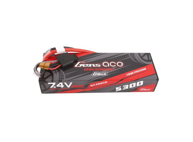 Gens ace 5300mAh 2S 60C 7.4V LiPo Batarya | Sert Kasalı | Deans Konnektör | Car Classic