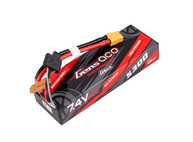 Gens ace 5300mAh 2S 60C 7.4V LiPo Batarya | Sert Kasalı | XT60+EC3+Deans | Car Classic