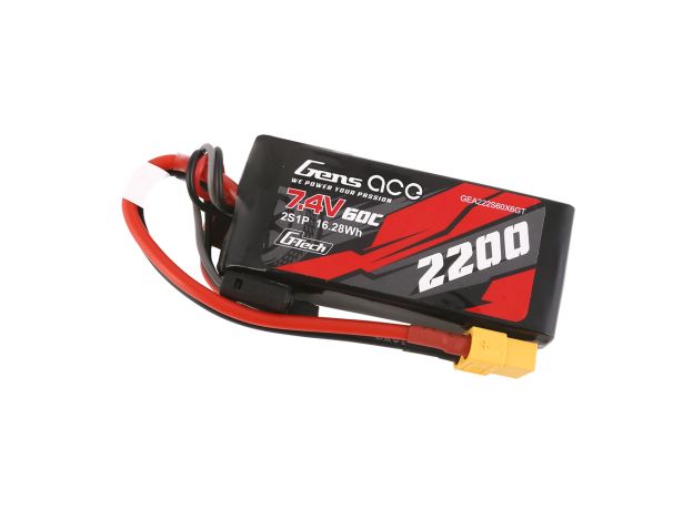 Gens ace 2200mAh 2S 60C 7.4V LiPo Batarya | XT60 Konnektör | Car Classic