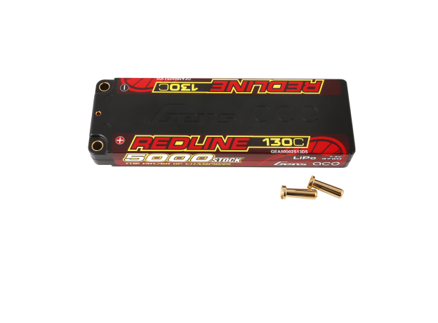 Gens ace 5000mAh 2S 130C 7.4V LiPo Batarya | 5.0mm bullet | Kırmızıline 1.0