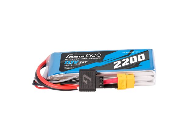 Gens ace 2200mAh 3S 25C 11.1V LiPo Batarya | XT60+EC3+Deans | Air Classic