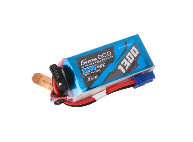 Gens ace 1300mAh 3S 45C 11.1V LiPo Batarya | EC3 Konnektör | Air Classic